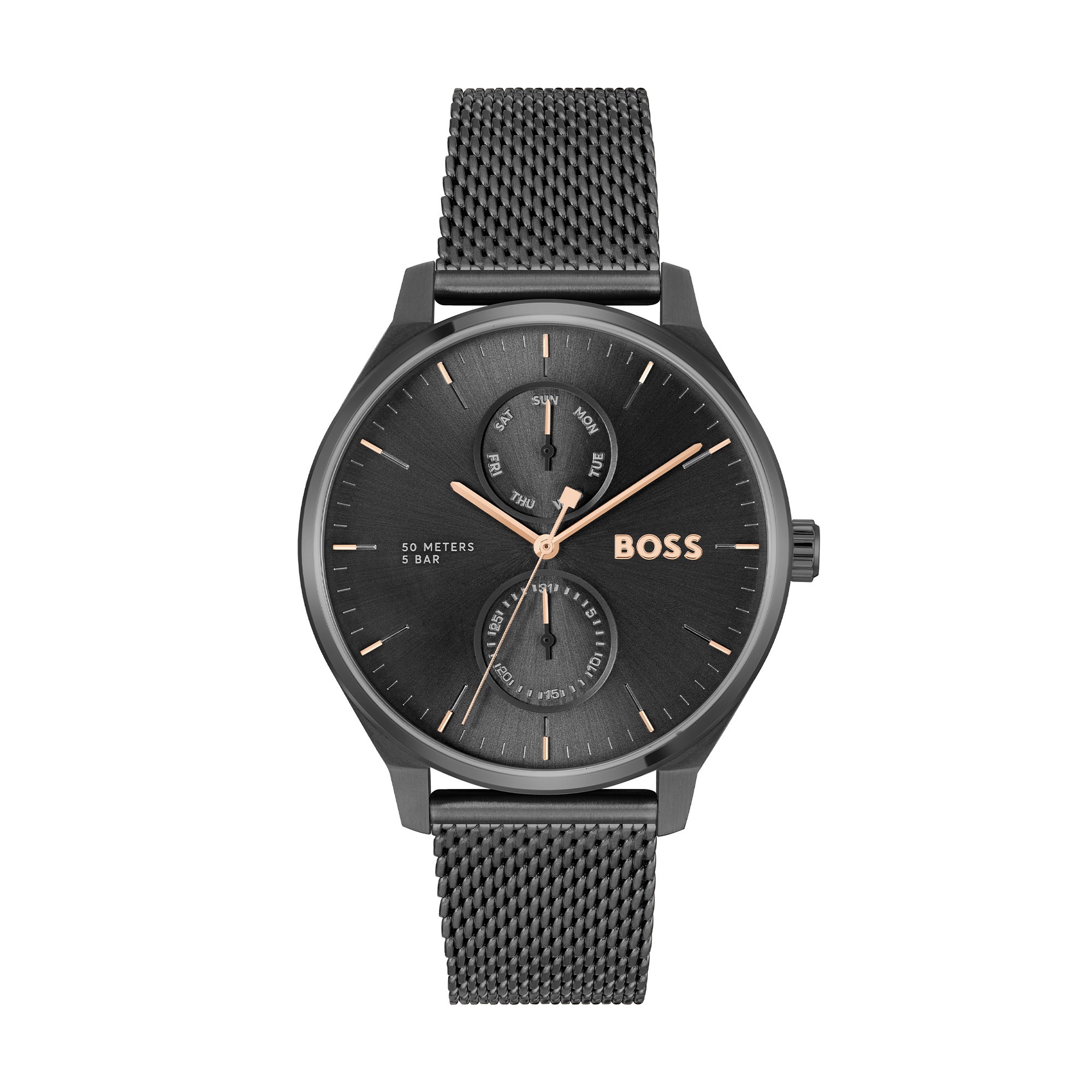 BOSS Tyler Stainless Steel Black Quartz 43mm Men's Watch 1514105