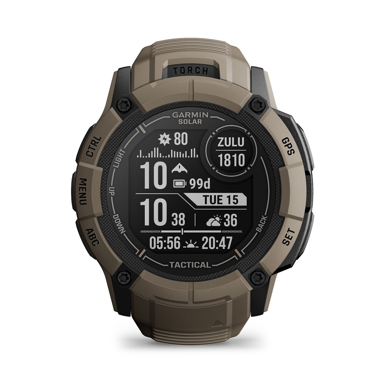 Garmin Instinct 2X Solar Tactical Edition 50mm Watch Coyote Tan