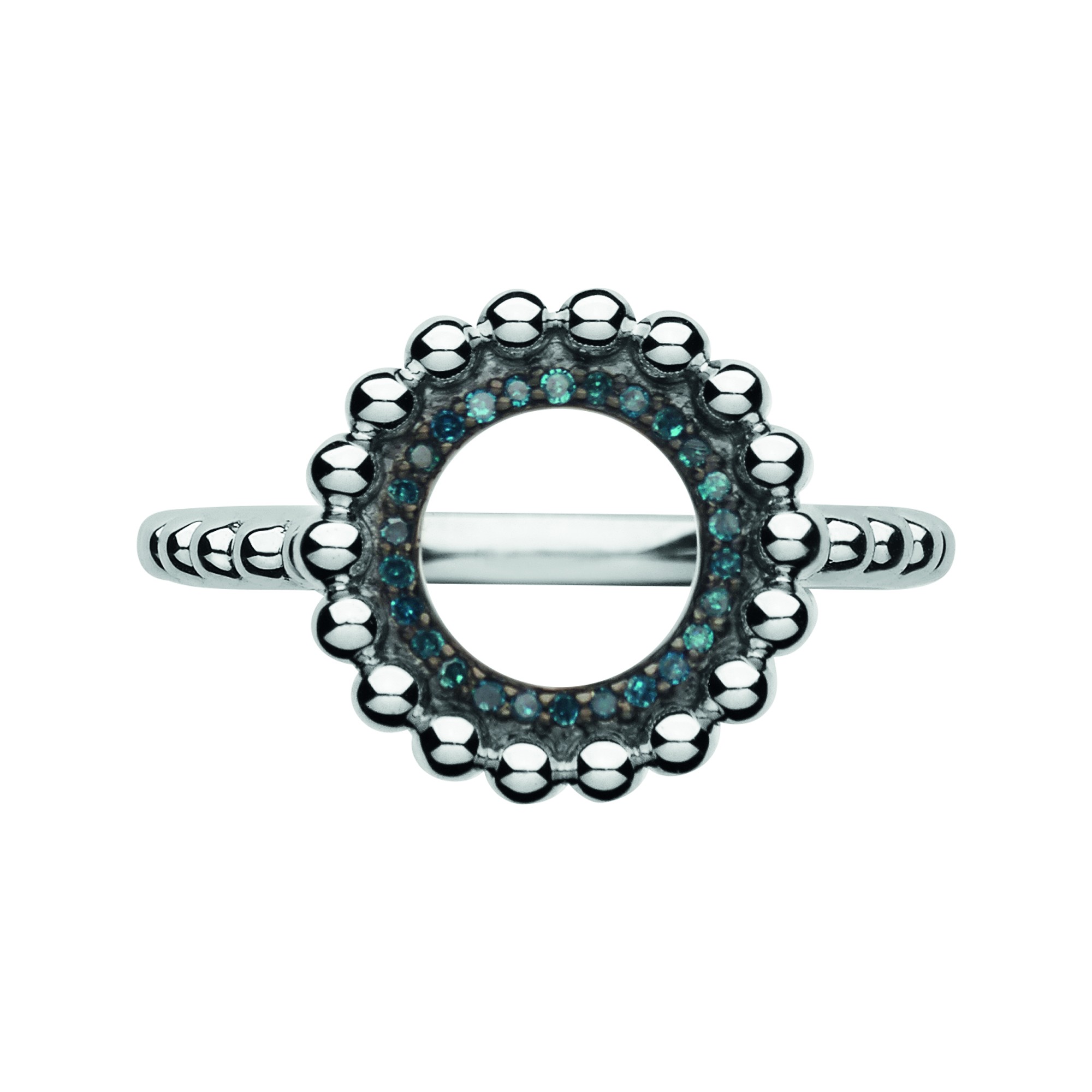 Links of London Effervescence Sterling Silver & Blue Diamond Ring