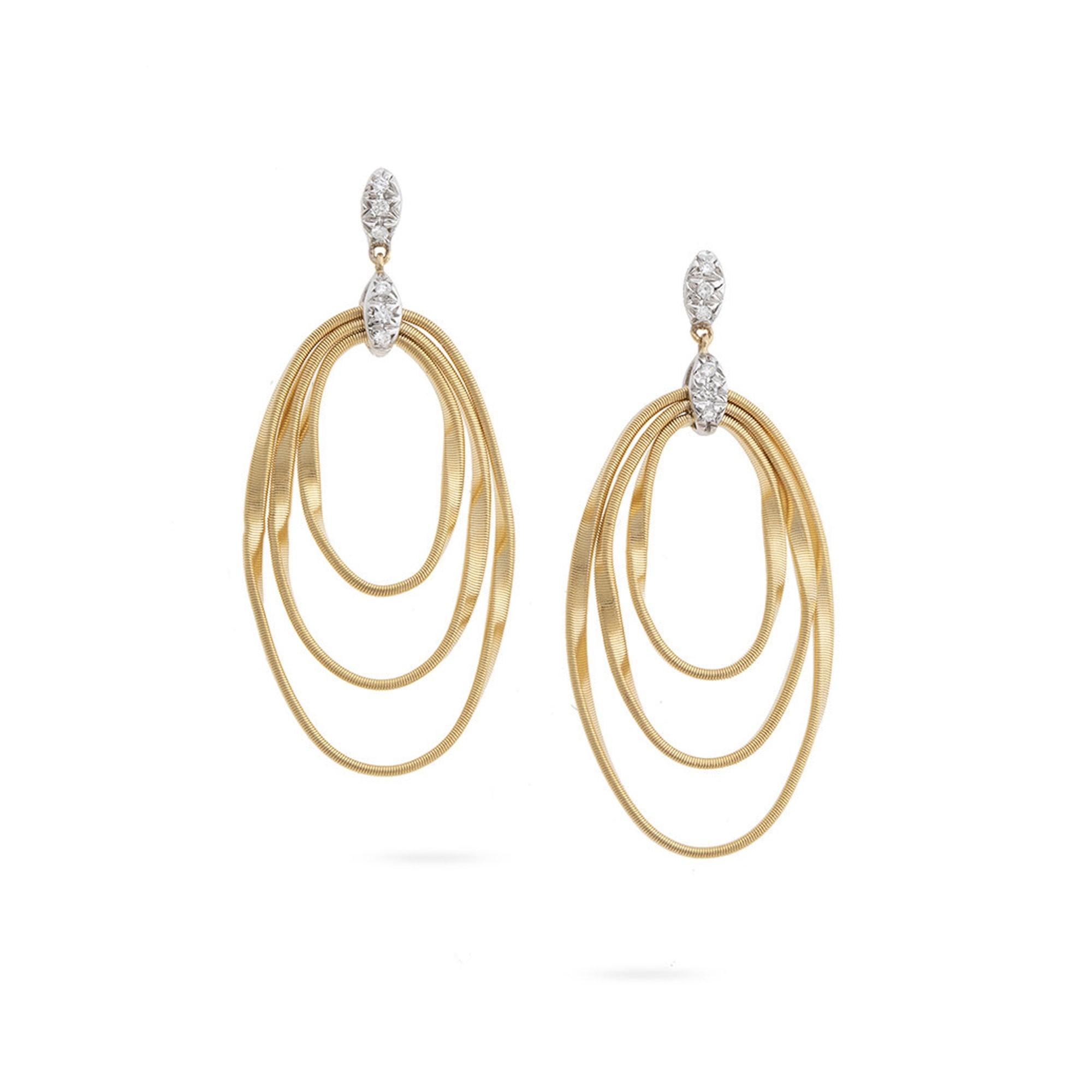 Marco Bicego Marrakech Onde 18ct Yellow Gold 0.10ct Diamond Drop