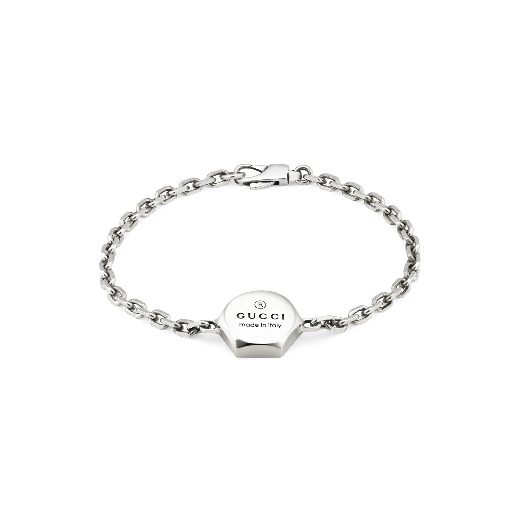 Gucci Trademark Sterling Silver 18cm Bracelet YBA779169002 - Size L