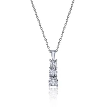 9ct White Gold 0.24ct Diamond Pendant