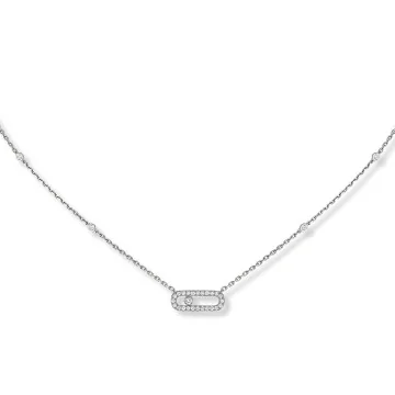 Messika Move Uno Pavé White Gold 0.20ct Diamond Necklace 04708-WG