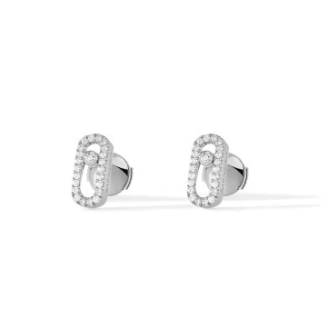 Messika Move Uno Pav&eacute; White Gold 0.18ct Diamond Earrings 05634-WG