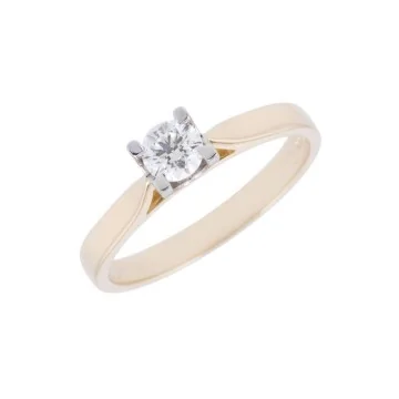 18ct Yellow Gold Brilliant Cut 0.33ct Diamond Solitaire Ring