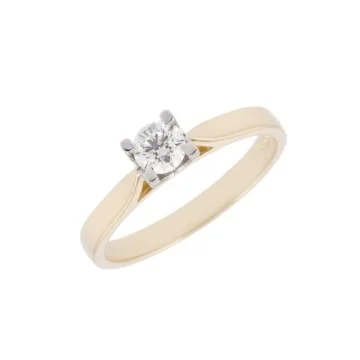 18ct Yellow Gold Brilliant Cut 0.50ct Diamond Solitaire Ring