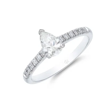 18ct White Gold Oval Cut Tanzanite and Brilliant Cut Diamond 3.12ct Three Stone Ring