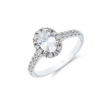 18ct White Gold Brilliant Cut 0.70ct Diamond Cluster Ring
