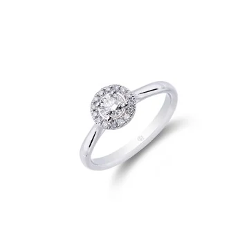 Platinum Brilliant Cut 0.40ct Diamond Halo Ring