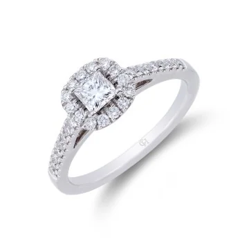 18ct White Gold Brilliant Cut 0.70ct Diamond Cluster Ring