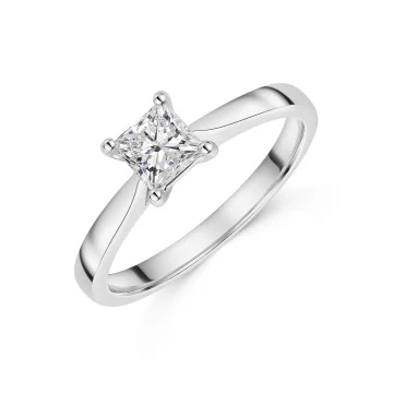 Platinum Princess Cut 0.75ct Diamond Solitaire Ring