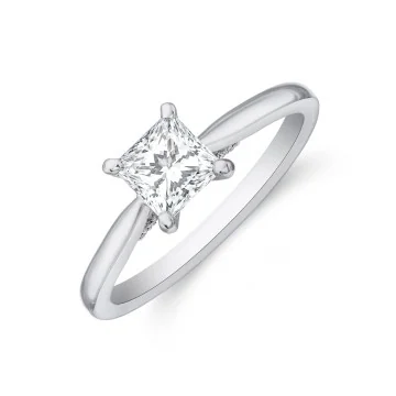 Platinum Princess Cut 0.75ct Diamond Solitaire Ring