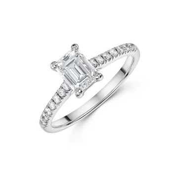 Platinum Emerald Cut 1.00ct Diamond Solitaire Ring