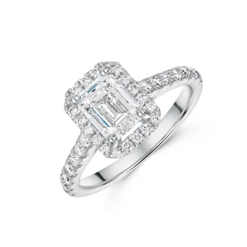 Platinum Emerald Cut 1.50ct Diamond Solitaire Ring