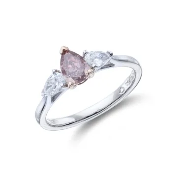 Platinum Pear Cut 1.30ct Diamond Three Stone Ring