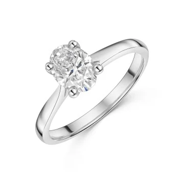 Platinum Oval Cut 1.00ct Diamond Solitaire Ring