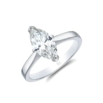 Platinum Pear Cut 1.70ct Diamond Solitaire Ring 1