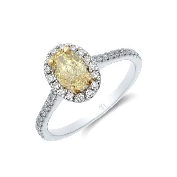 18ct 2 Colour Gold 1.45ct Diamond Solitaire Ring