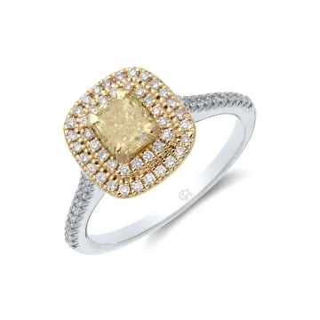 18ct 2 Colour Gold 1.45ct Diamond Solitaire Ring