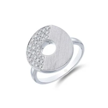 18ct White Gold Brilliant Cut 0.38ct Pav&eacute; Set Diamond Circle Ring