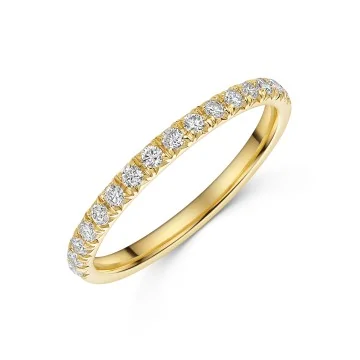 18ct Yellow Gold 0.25ct Round Brilliant Claw Set Diamond Eternity Ring