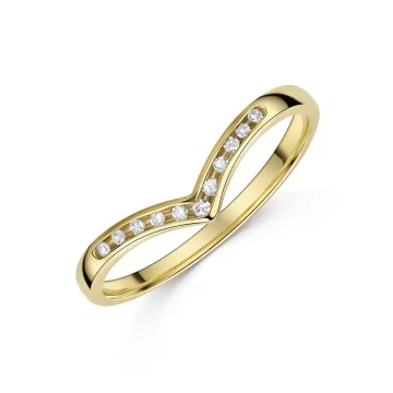 18ct Yellow Gold 0.05ct Diamond Wishbone Eternity Ring
