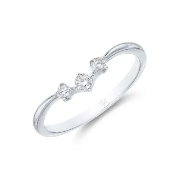 9ct White Gold 0.11ct Diamond Trilogy Wishbone Eternity Ring 