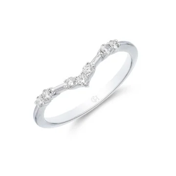 9ct White Gold 0.11ct Diamond Trilogy Wishbone Eternity Ring 