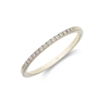 9ct Yellow Gold Brilliant Cut 0.12ct Diamond Open Link Eternity Ring