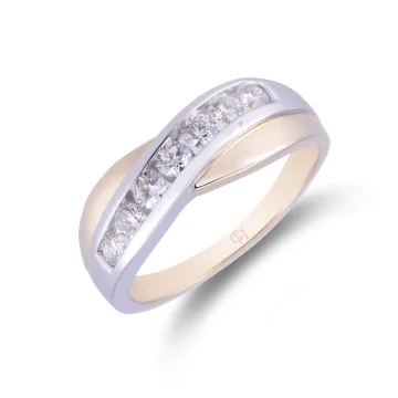 9ct 2 Colour Gold Approx 0.40ct Round Brilliant Diamond Eternity Ring