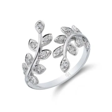 18ct White Gold Brilliant Cut 0.33ct Diamond Fancy Band