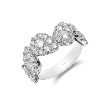 Platinum Brilliant Cut 3.00ct Diamond Fancy Band