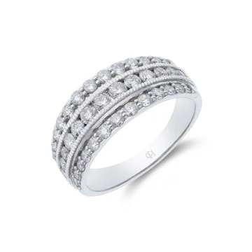 1857 9ct White Gold Brilliant Cut 1.00ct Diamond Fancy Band