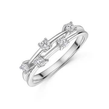 9ct White Gold 0.25ct Round Brilliant Diamond Band