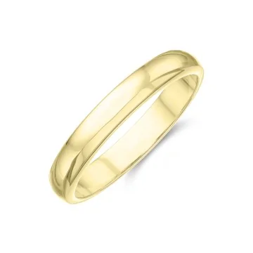 Ladies 18ct Yellow Gold 3mm D-Shape Wedding Ring