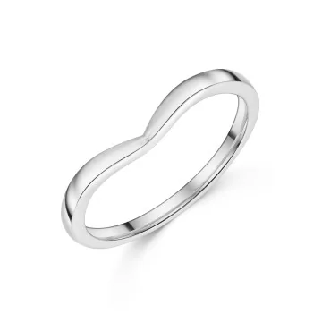 9ct White Gold Plain Wishbone Wedding Band