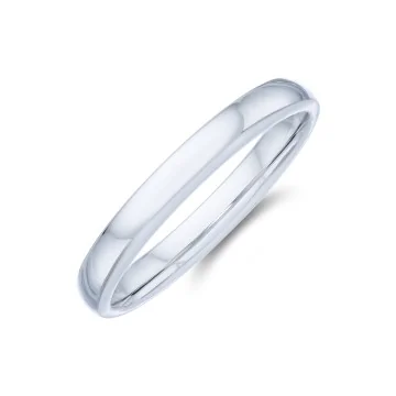 Ladies 9ct White Gold 2.5mm Light Court Wedding Ring