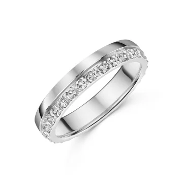 9ct White Gold Sparkle Cut 3.5mm Wedding Band