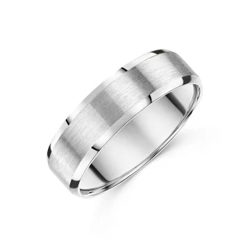 Platinum 6mm Bevelled Edge Wedding Band