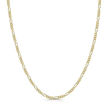 9ct Yellow Gold Diamond Cut Figaro 51cm Gents Necklet 