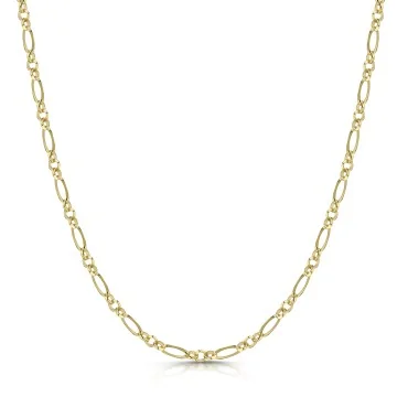 9ct Yellow Gold Diamond Cut Figaro 61cm Gents Necklet 