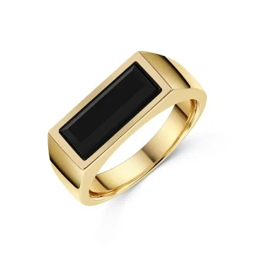 9ct Yellow Gold Rectangle Mens Signet Ring