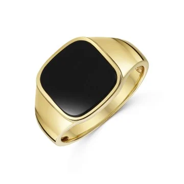 9ct Yellow Gold Gents Square Signet Ring