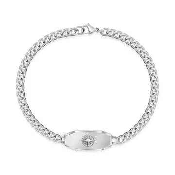 True North | Silver Gents Compass Bracelet