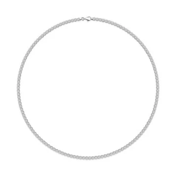 Silver Cubic Zirconia Tennis Style Chain Necklet