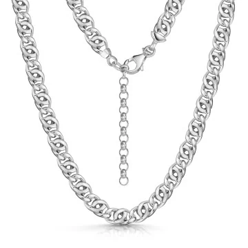 Silver 50cm Fancy Curb Chain Necklet