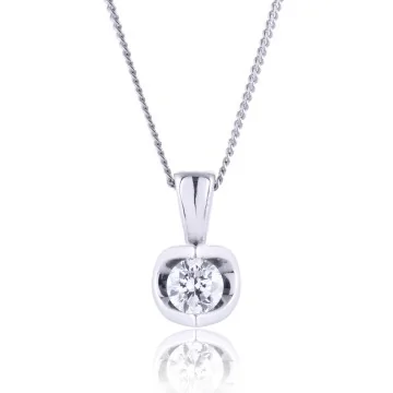 18ct White Gold Brilliant Cut 0.30ct Diamond Pendant