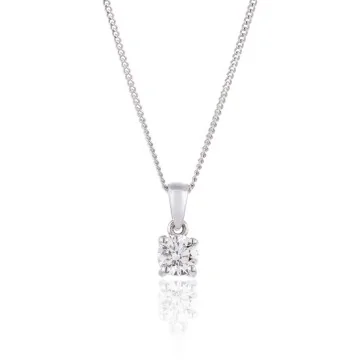 18ct White Gold Brilliant Cut 0.33ct Diamond Pendant