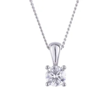 18ct White Gold Brilliant Cut 0.50ct Diamond Pendant