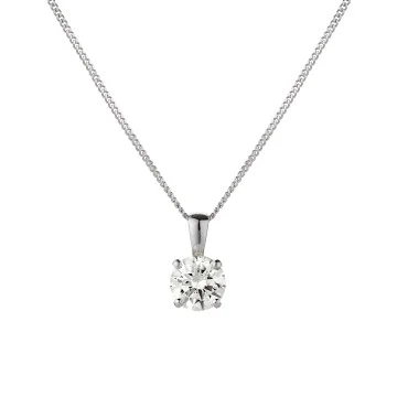 18ct White Gold Brilliant Cut 1.00ct Diamond Pendant